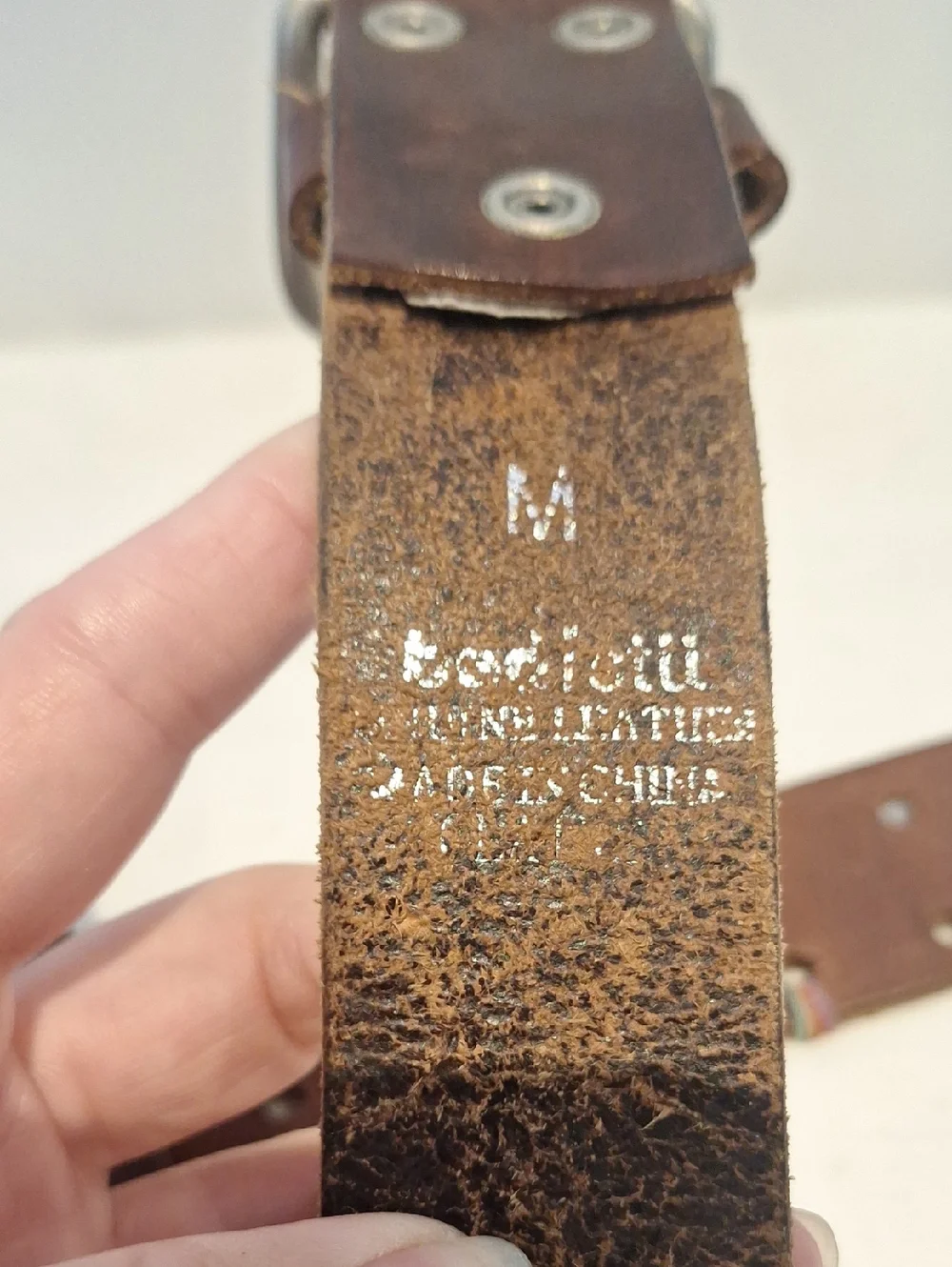 Double Prong Brown Leather Men's Belt - Classic Casual Style